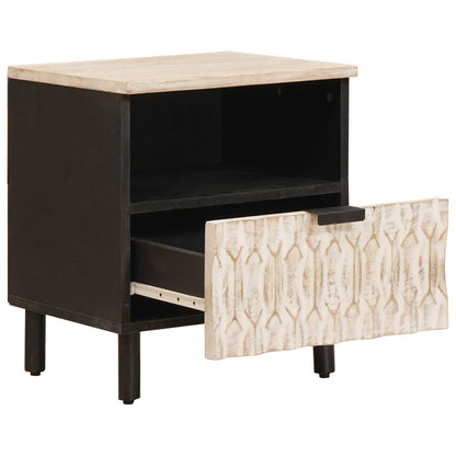 Armadio da Notte Bianco 40 x 33 x 46 cm Legno di mango massello | homemem39