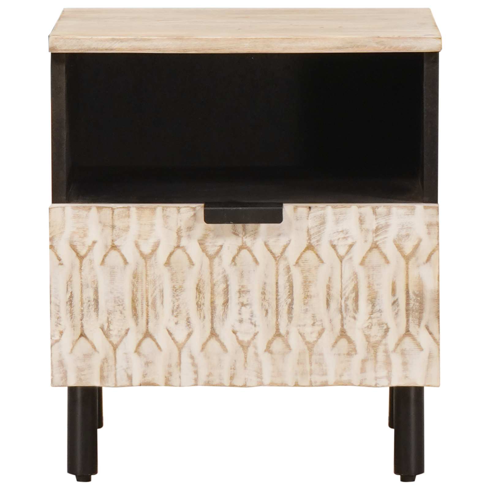Armadio da Notte Bianco 40 x 33 x 46 cm Legno di mango massello | homemem39