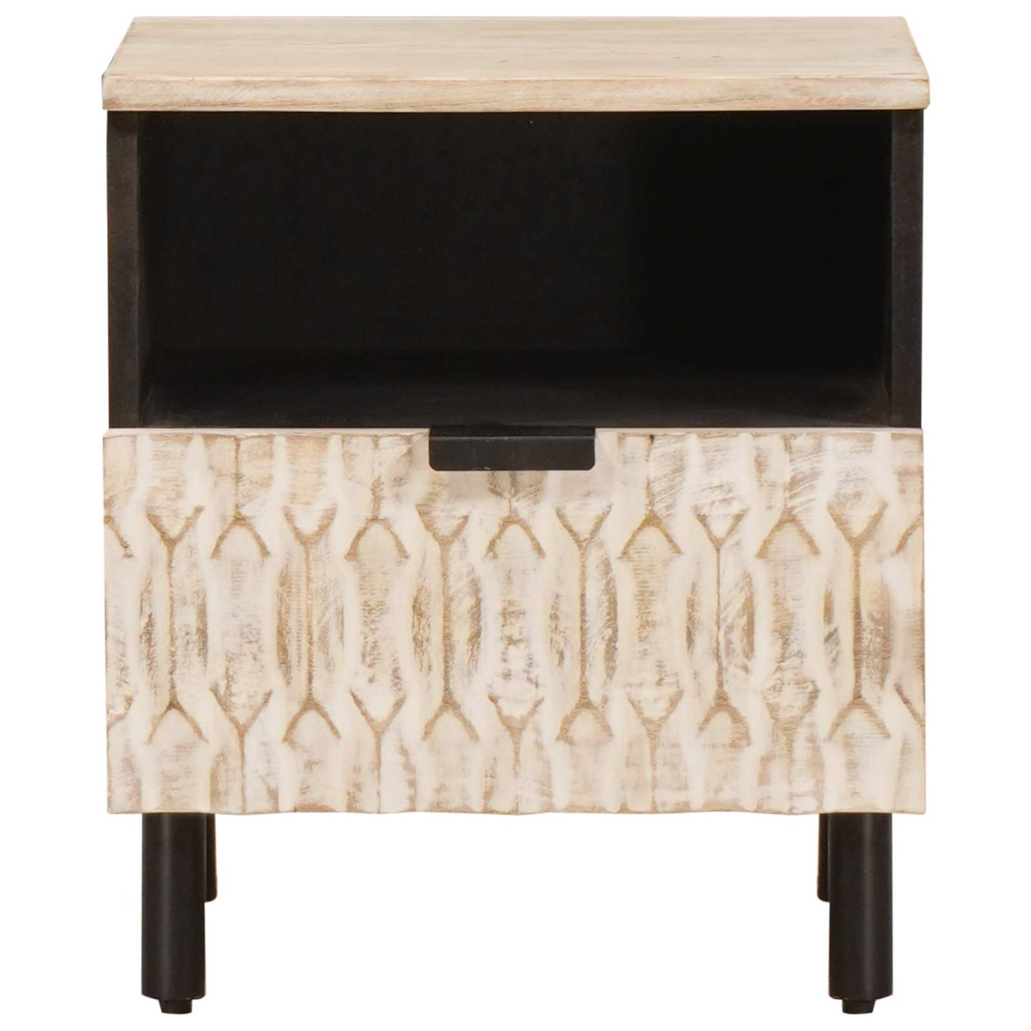 Armadio da Notte con cassetto 2 pcs Bianco 40 x 33 x 46 cm