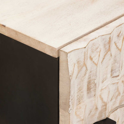 Armadio da Notte Bianco 50 x 33 x 60 cm Legno di mango massello | homemem39