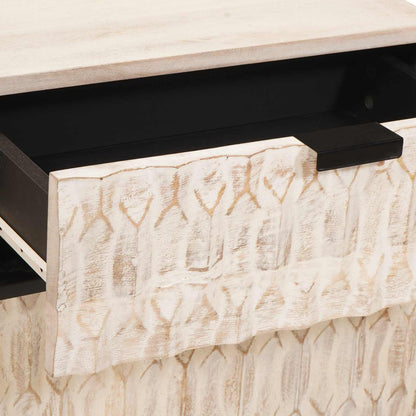 Armadio da Notte Bianco 50 x 33 x 60 cm Legno di mango massello | homemem39