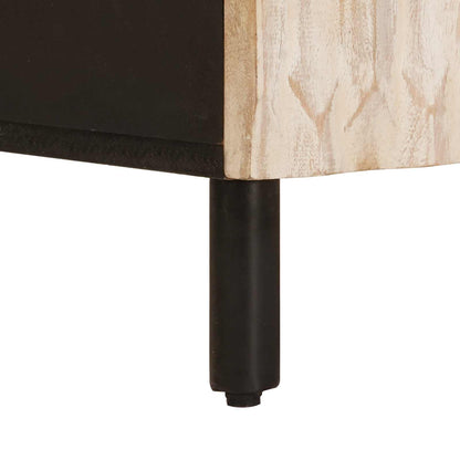Armadio da Notte Bianco 50 x 33 x 60 cm Legno di mango massello | homemem39