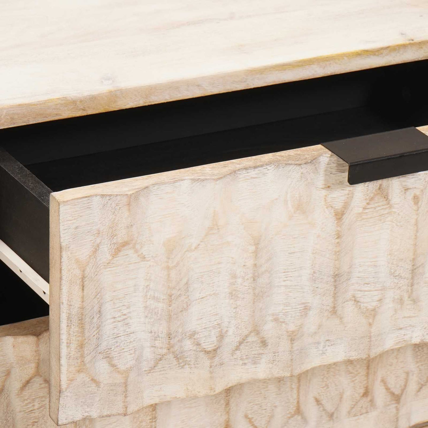 Armadio da Notte Bianco 50 x 33 x 62 cm Legno di mango massello | homemem39