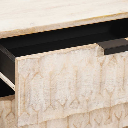 Armadio da Notte Bianco 50 x 33 x 62 cm Legno di mango massello | homemem39