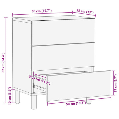 Armadio da Notte Bianco 50 x 33 x 62 cm Legno di mango massello | homemem39