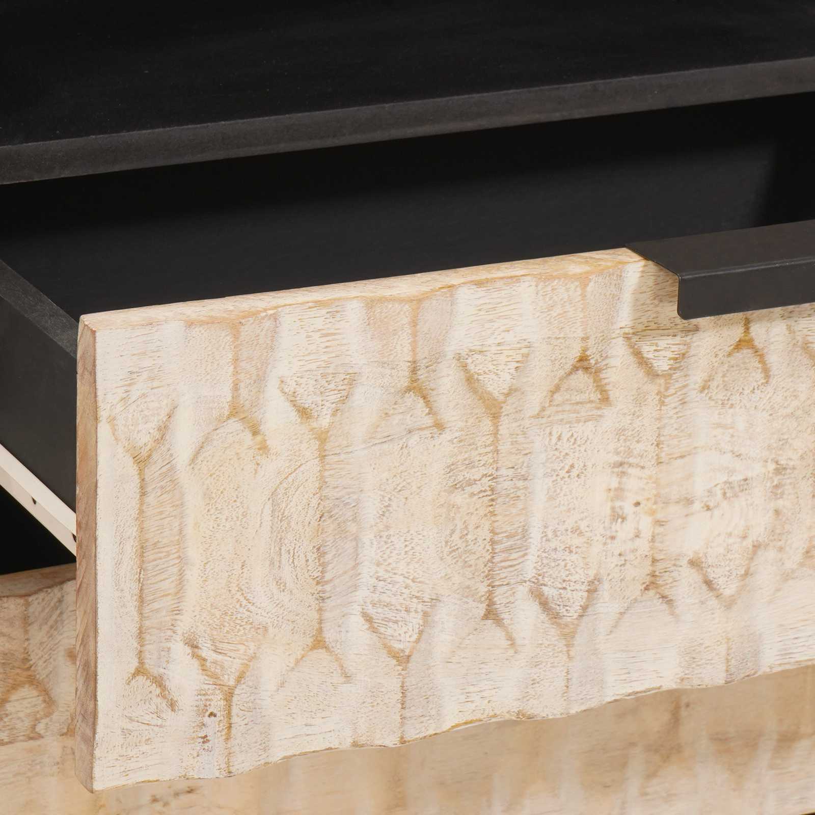 Armadio da Notte Bianco 50 x 33 x 60 cm Legno di mango massello | homemem39