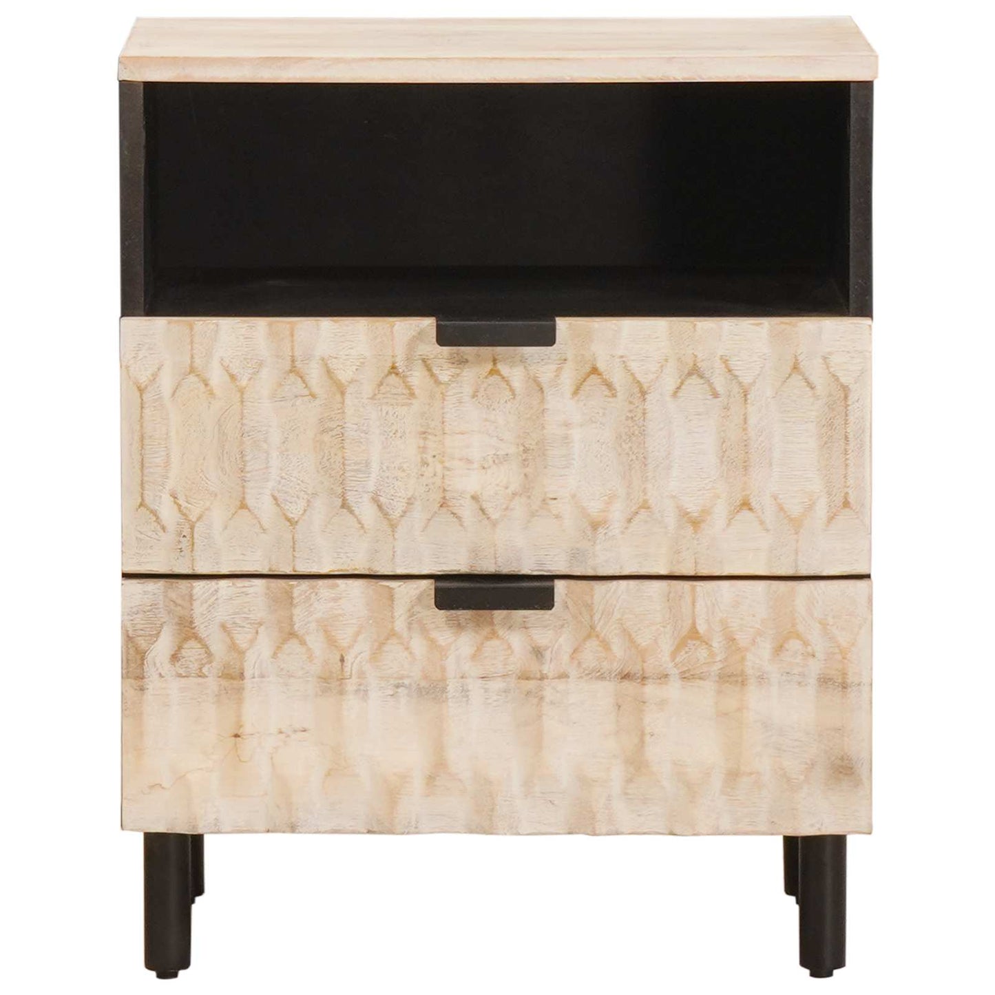 Armadio da Notte Bianco 50 x 33 x 60 cm Legno di mango massello | homemem39