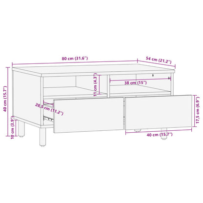 Tavolino da salotto con cassetto Bianco 80 x 54 x 40 cm
