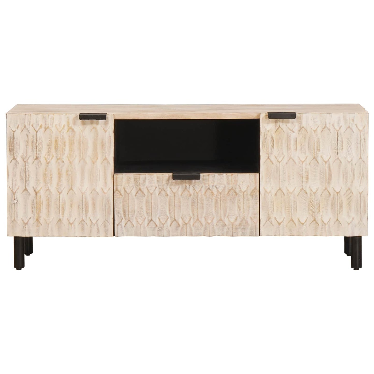 Mobile TV con cassetto Finitura Bianco Lavato 105 x 33 x 46 cm | homemem39