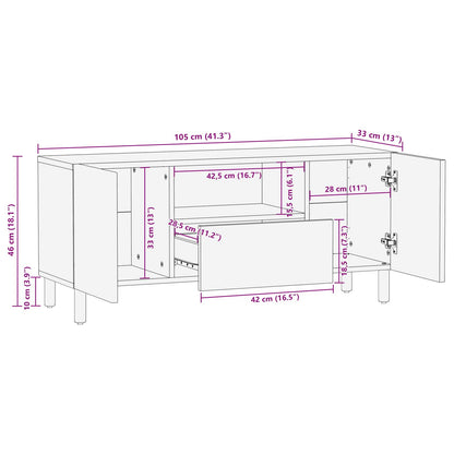 Mobile TV con cassetto Finitura Bianco Lavato 105 x 33 x 46 cm | homemem39