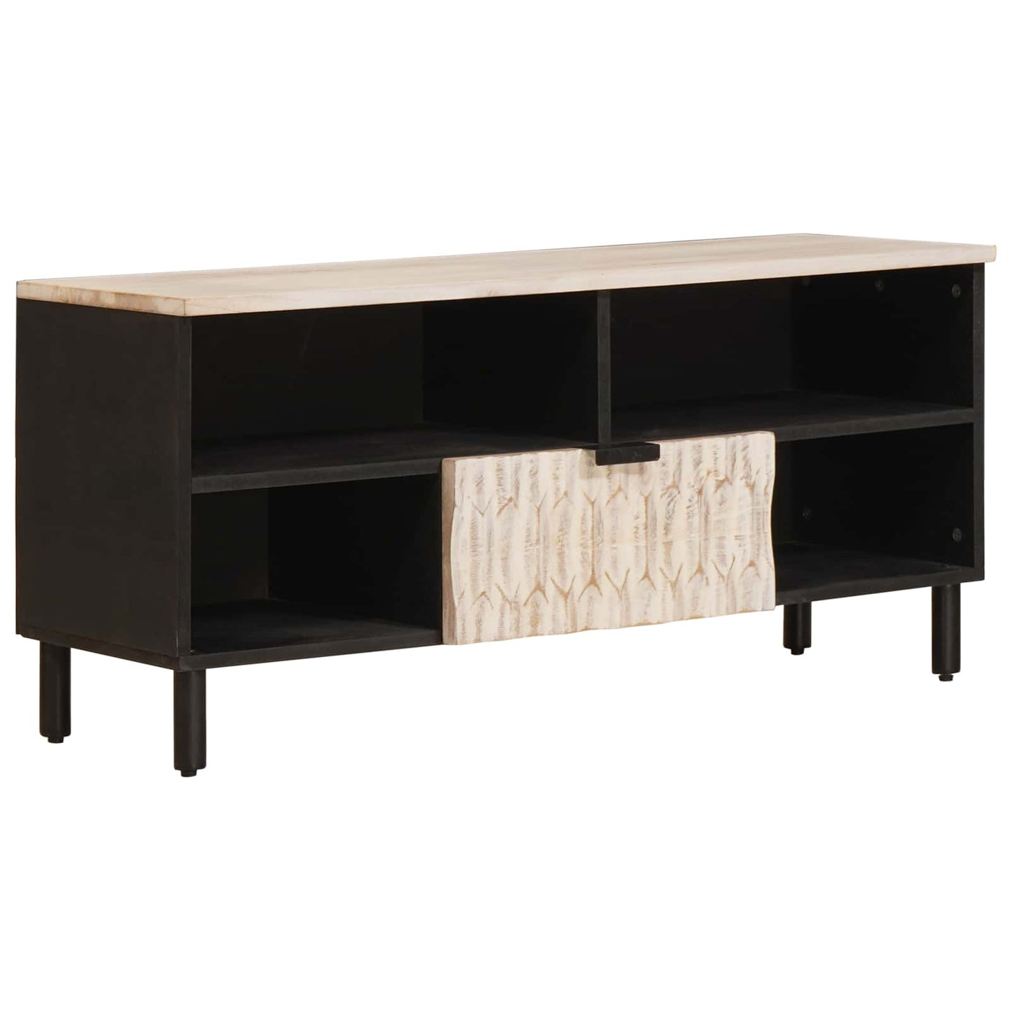 Mobile TV con cassetto Finitura Bianco Lavato 100 x 33 x 46 cm | homemem39