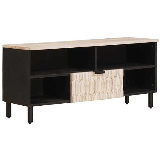 Mobile TV con cassetto Finitura Bianco Lavato 100 x 33 x 46 cm | homemem39