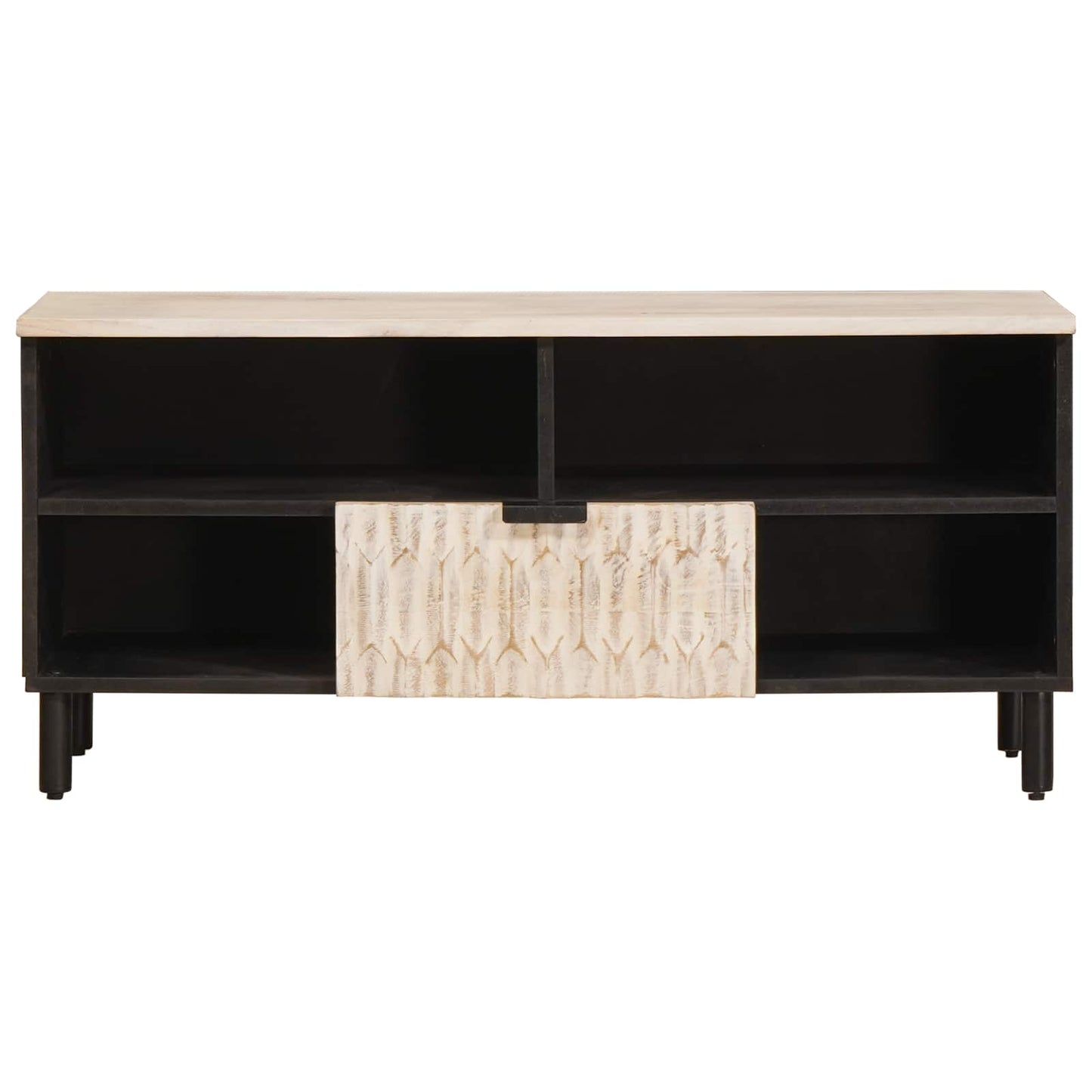 Mobile TV con cassetto Finitura Bianco Lavato 100 x 33 x 46 cm | homemem39