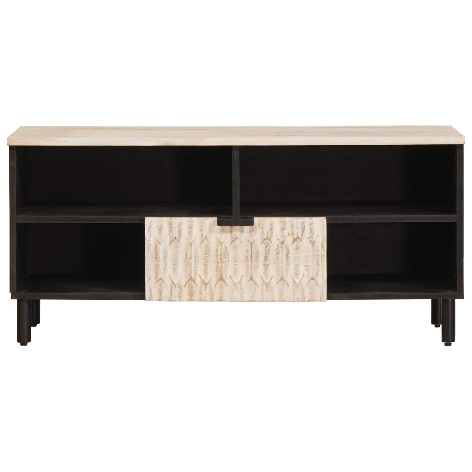 Mobile TV con cassetto Finitura Bianco Lavato 100 x 33 x 46 cm | homemem39