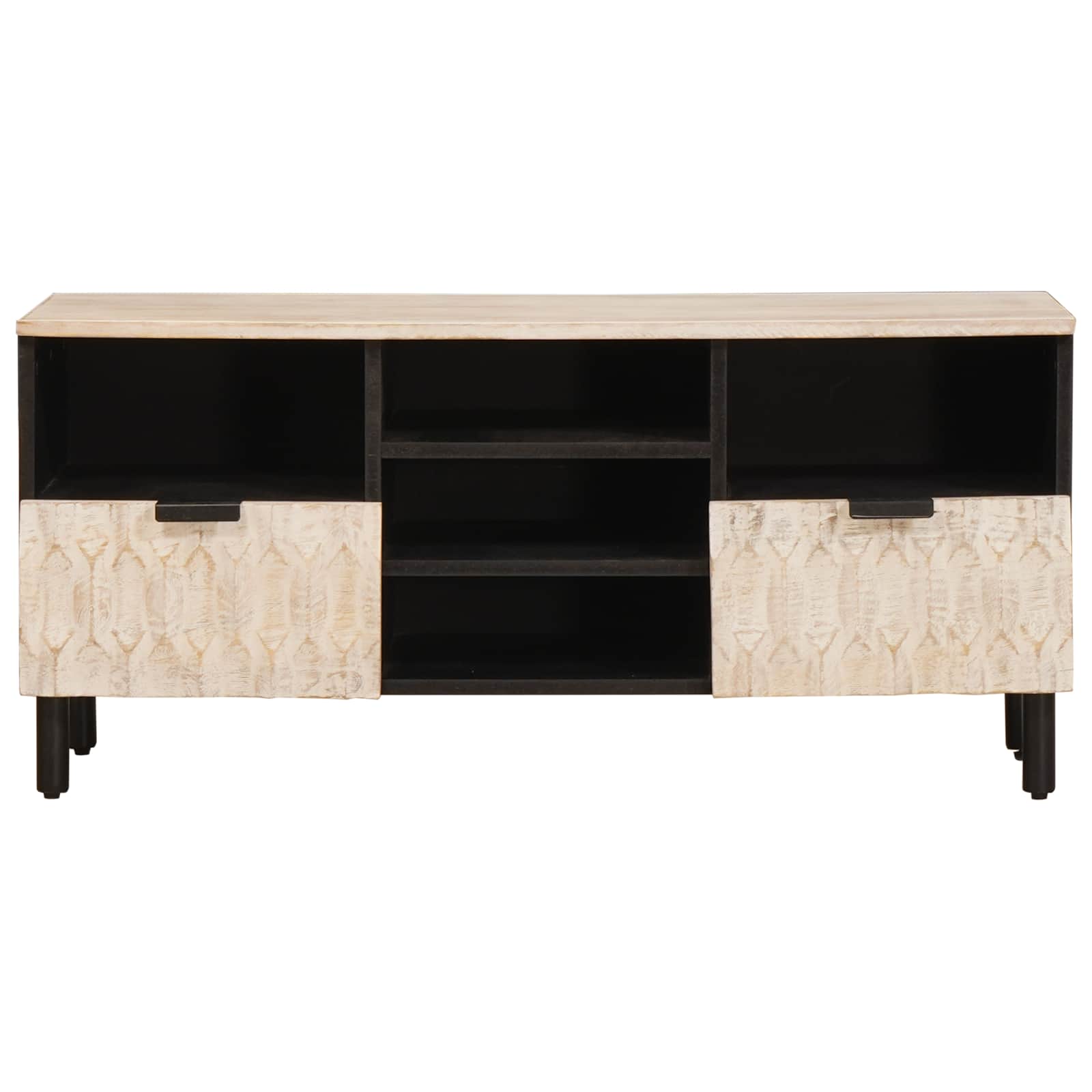 Mobile TV con cassetto Finitura Bianco Lavato 100 x 33 x 46 cm | homemem39