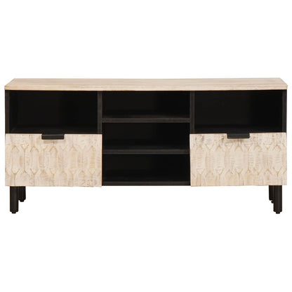 Mobile TV con cassetto Finitura Bianco Lavato 100 x 33 x 46 cm | homemem39