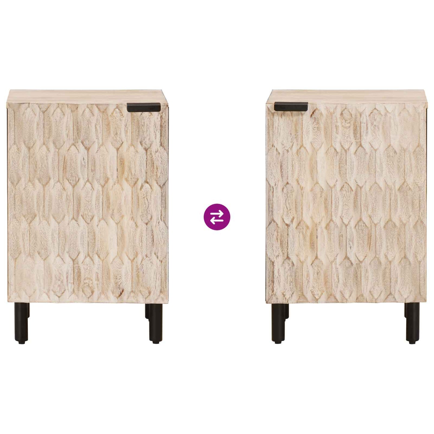 Mobile da Bagno Bianco 38 x 33 x 58 cm Legno di mango massello