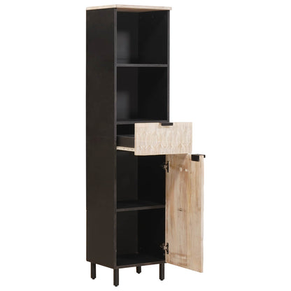 Mobile da Bagno con lo scaffale Nero e Bianco 38 x 33 x 160 cm