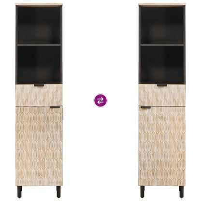 Mobile da Bagno con lo scaffale Nero e Bianco 38 x 33 x 160 cm