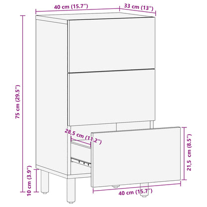 Credenza con cassetto Finitura Bianco Lavato 40 x 33 x 75 cm