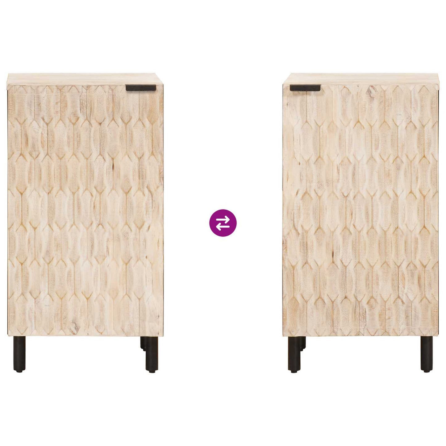 Credenza con porta Finitura Bianco Lavato 40 x 33 x 75 cm | homemem39