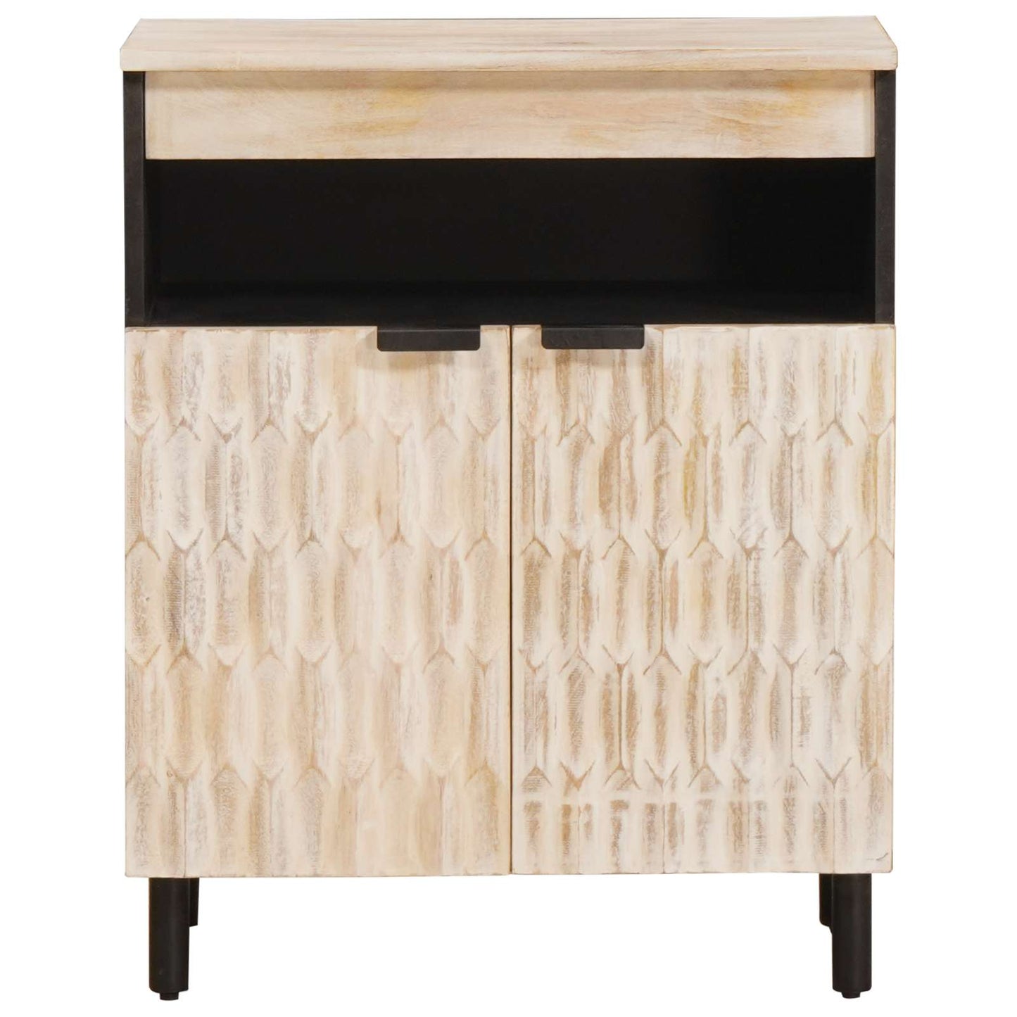 Credenza con porta Finitura Bianco Lavato 60 x 33 x 75 cm | homemem39
