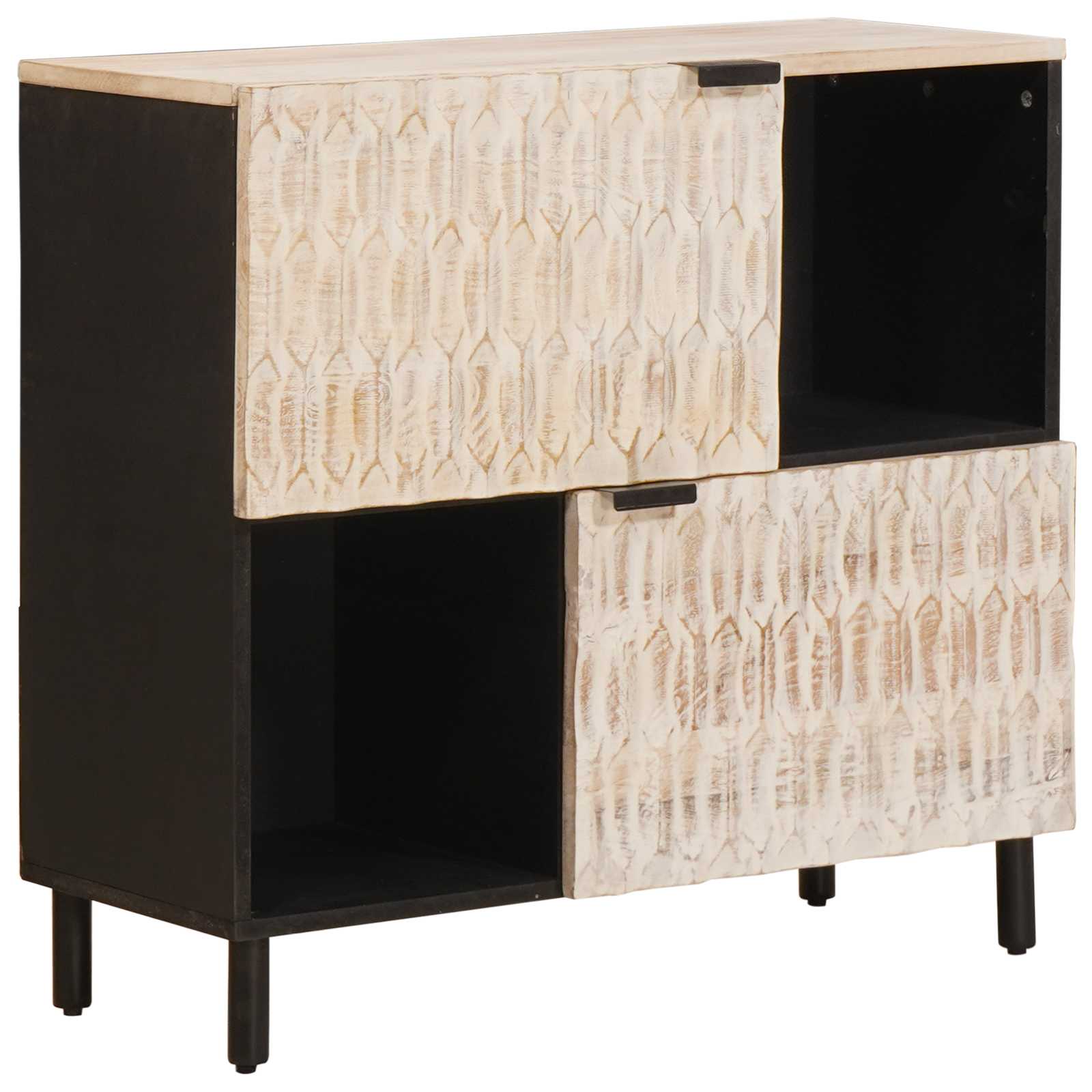 Credenza con porta Finitura Bianco Lavato 80 x 33 x 75 cm | homemem39