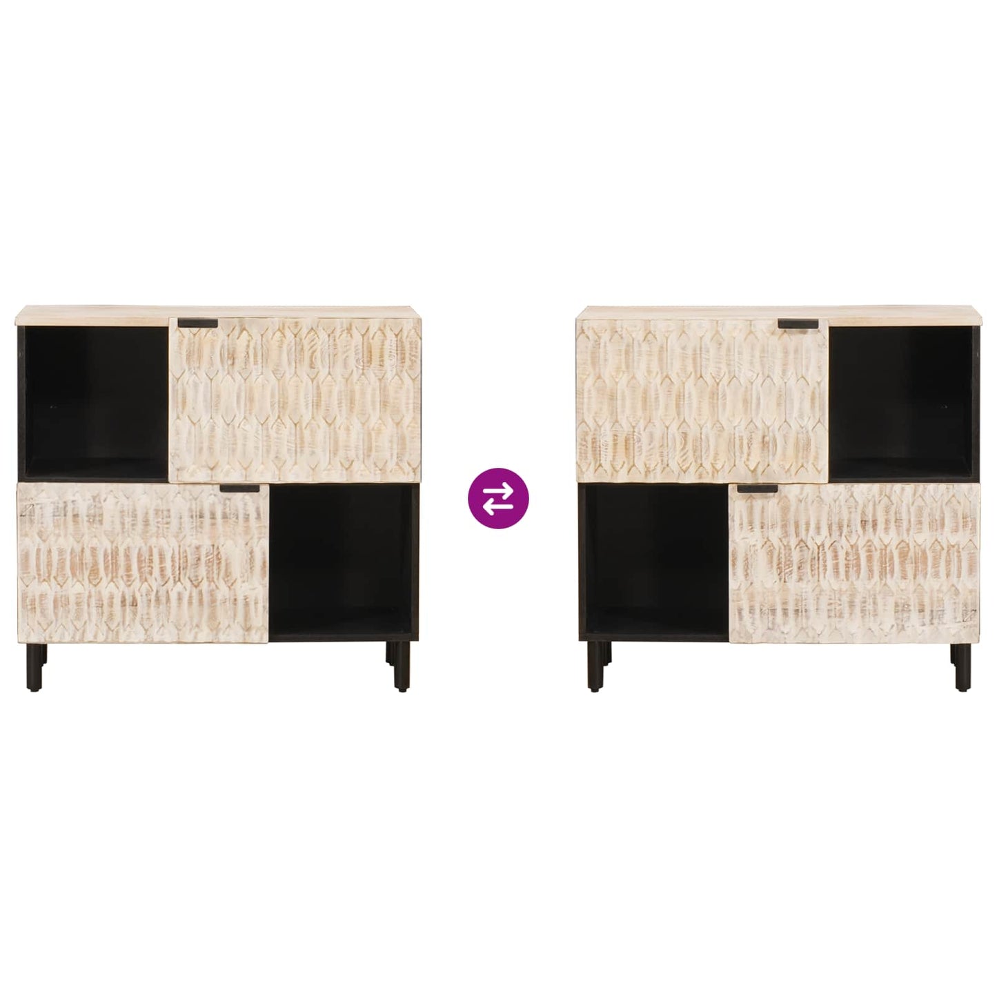 Credenza con porta Finitura Bianco Lavato 80 x 33 x 75 cm | homemem39