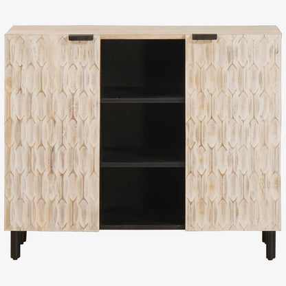 Credenza con lo scaffale Finitura Bianco Lavato 90 x 33 x 75 cm