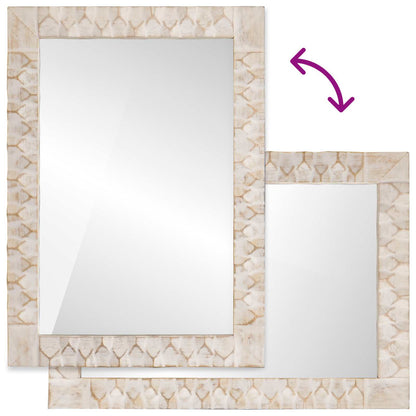 Specchio da bagno Finitura Bianco Lavato 50 x 70 x 2,5 cm