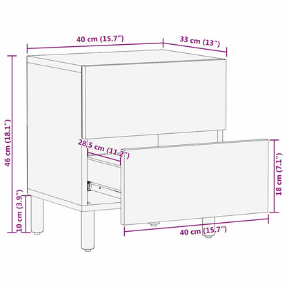Armadio da Notte con cassetto Marrone 40 x 33 x 46 cm | homemem39