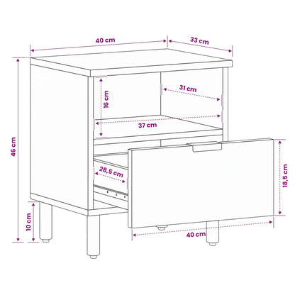 Armadio da Notte 2 pz Marrone 40 x 33 x 46 cm | homemem39