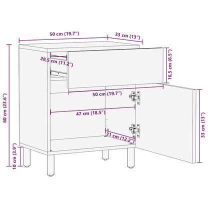 Armadio da Notte con cassetto Marrone 50 x 33 x 60 cm | homemem39