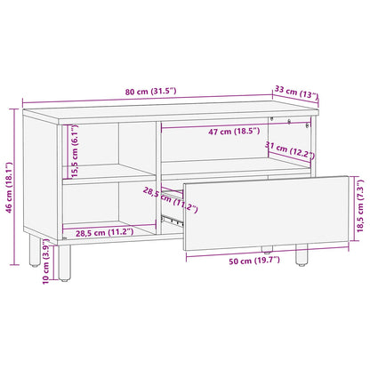Mobile TV con cassetto Finitura Marrone Acacia 80 x 33 x 46 cm | homemem39