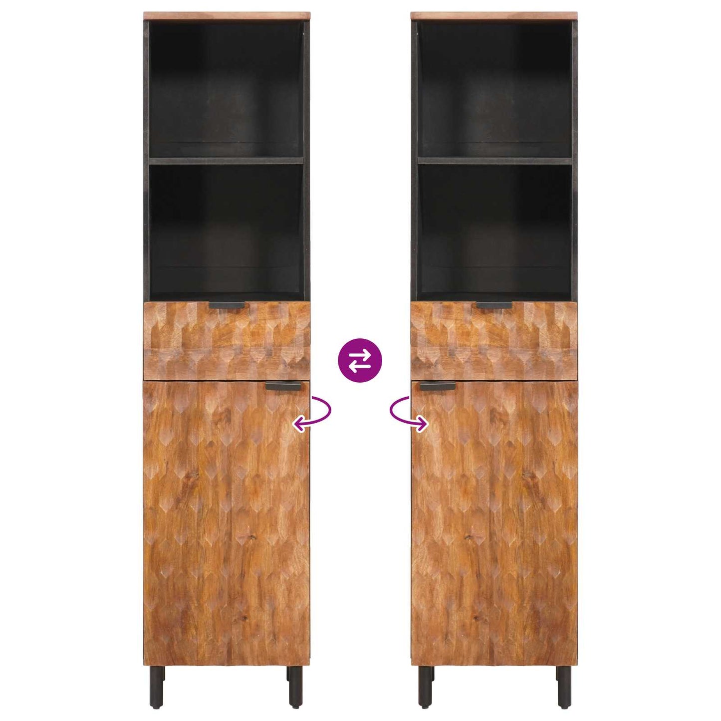 Mobile da Bagno con lo scaffale Marrone 38 x 33 x 160 cm