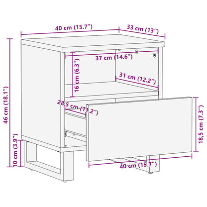Armadio da Notte con cassetto Marrone 40 x 33 x 46 cm