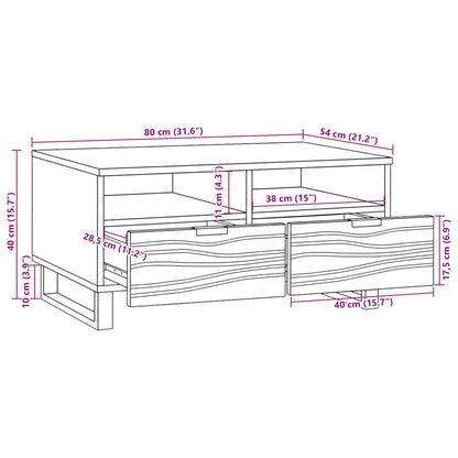 Tavolino da salotto con cassetto Marrone e Nero 80 x 54 x 40 cm | homemem39