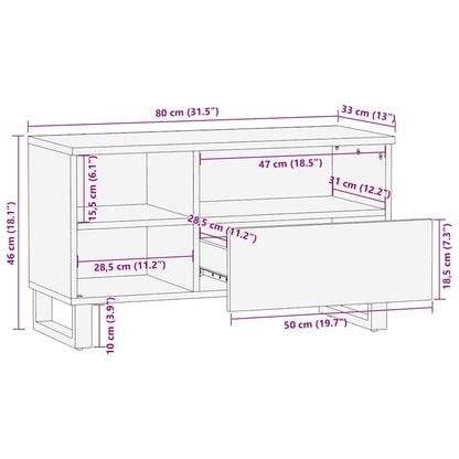 Unità TV con cassetto Marrone 80 x 33 x 46 cm Legno multistrato