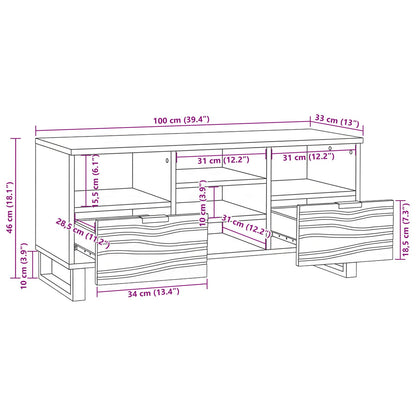 Unità TV Marrone 100 x 33 x 46 cm Legno multistrato | homemem39