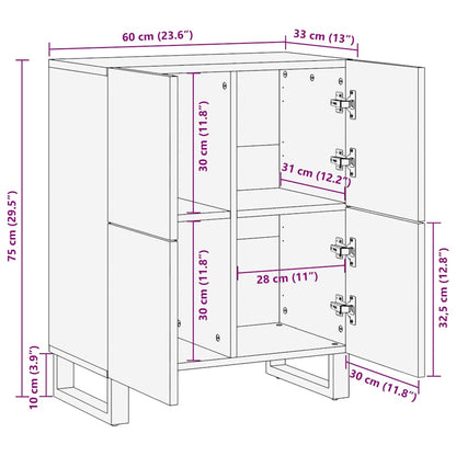Credenza Marrone 60 x 33 x 75 cm legno massello di mango - homemem39