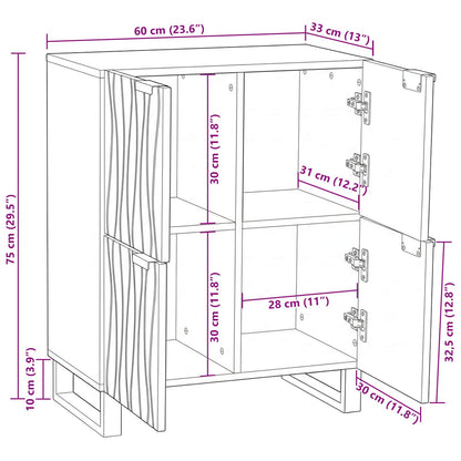 Credenza Marrone 60 x 33 x 75 cm legno massello di mango | homemem39