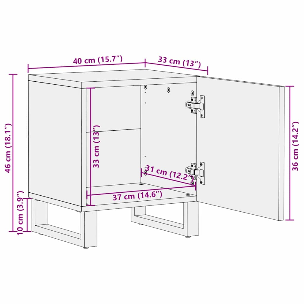 Armadio da Notte 2 pcs Bianco e Nero 40 x 33 x 46 cm