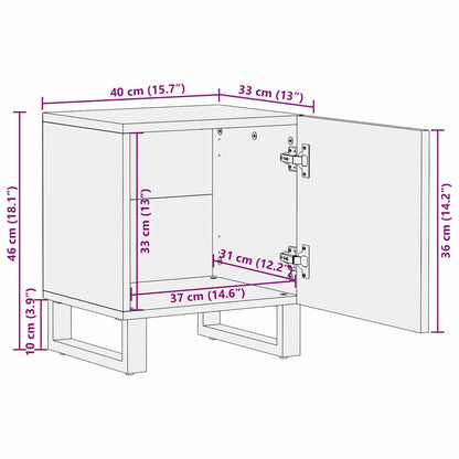 Armadio da Notte 2 pcs Bianco e Nero 40 x 33 x 46 cm