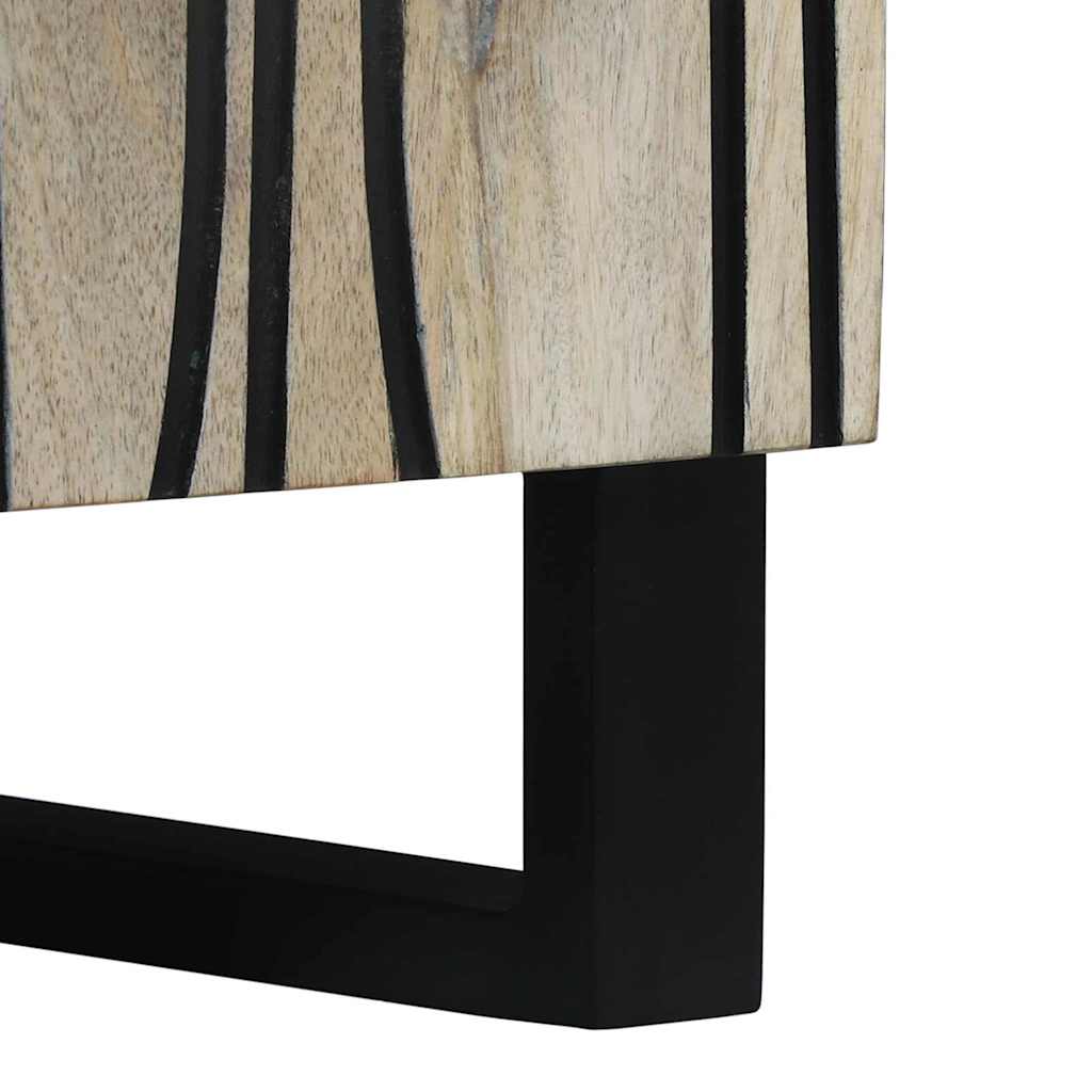 Credenza Bianco 60 x 33.5 x 75 cm Legno massello di mango - homemem39