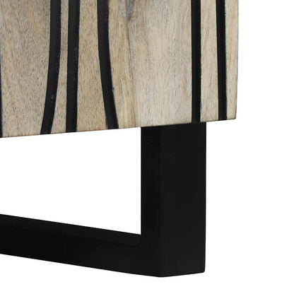 Credenza Bianco 60 x 33.5 x 75 cm Legno massello di mango - homemem39