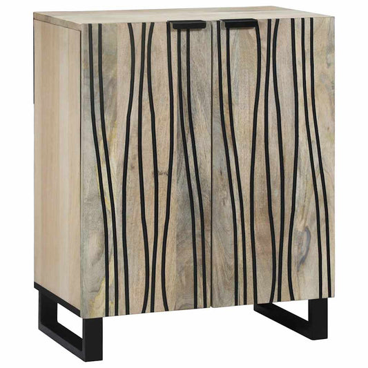 Credenza Bianco 60 x 33.5 x 75 cm Legno massello di mango - homemem39