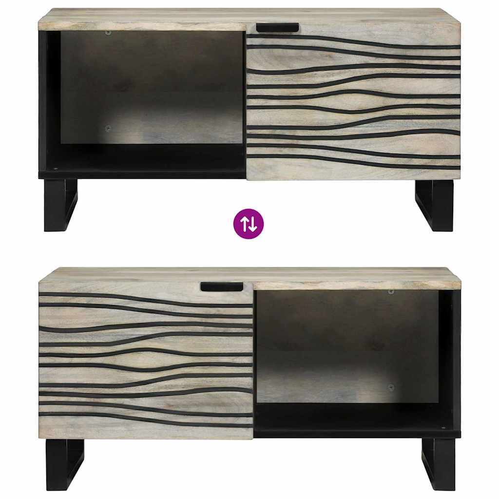 Tavolino da salotto Beige e Nero 80 x 50 x 40 cm