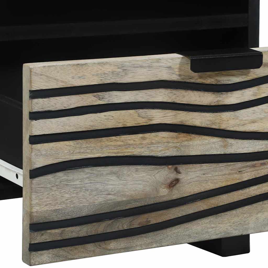 Armadio da Notte 2 pcs Bianco e Nero 40 x 33 x 46 cm