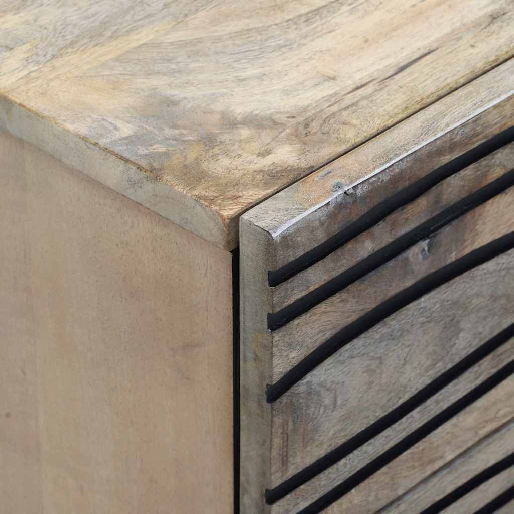 Armadio da Notte con cassetto Bianco e Nero 50 x 33 x 62 cm