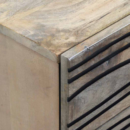 Armadio da Notte con cassetto Bianco e Nero 50 x 33 x 62 cm